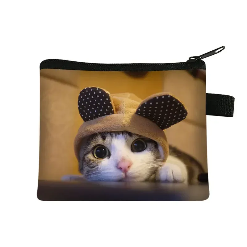 Cartoon Cute Cat Coin Wallet Bag Clutch Zipper Coin Key Bag Money Pocket Purses Women Men Coin Purse Small Kid Pouch Gift