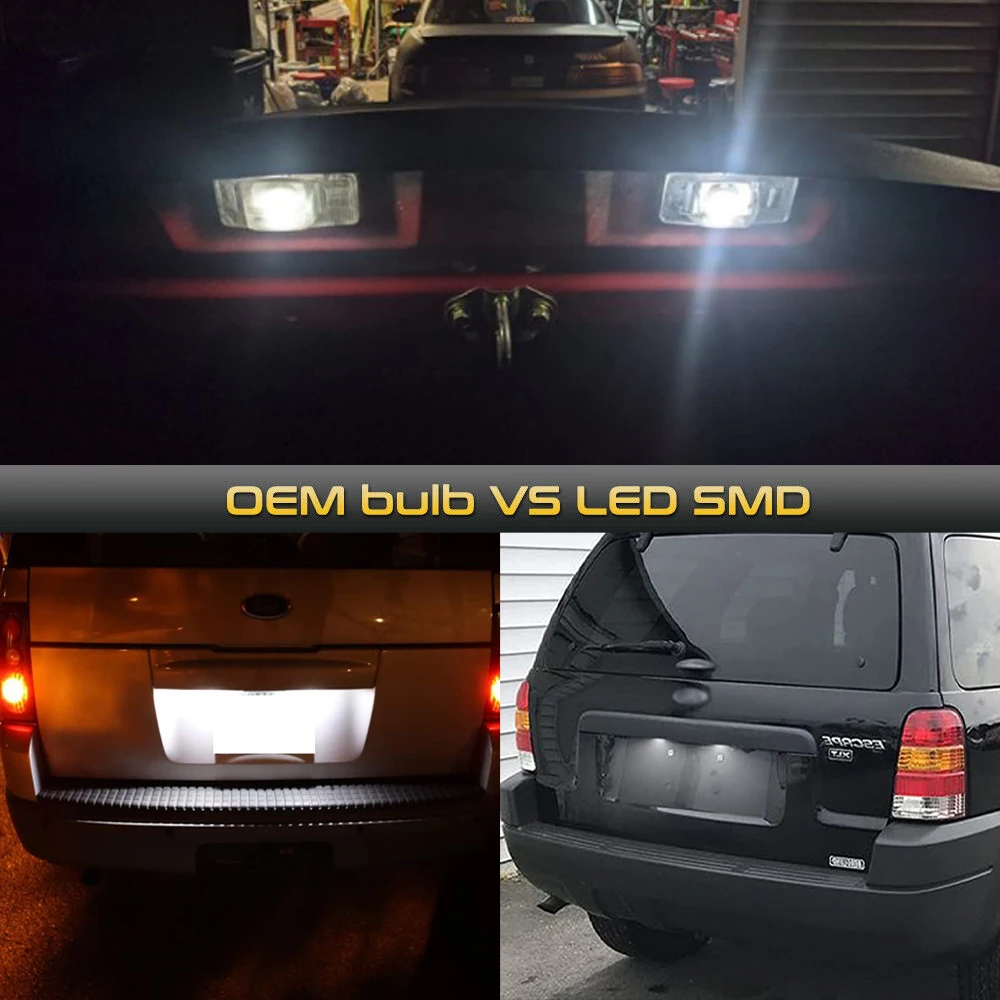 2Pcs Canbus LED Number License Plate Light Lamps For Ford Escape MK1 Maverick Laser Lynx KN KQ Mercury Mariner Car Accessories