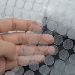 Wholesale 10/15/20mm Transparent Dot Sticker Self Adhesive Fastener Hook and Loop Tape Nylon Strong Glue Belcro Adesivo Redondo