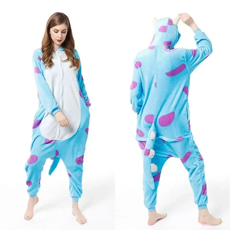 Adults Animal Onesies Unicorn Kigurumi Pajamas Sleepwear Women Men Winter Unisex Lion Panda Costumes Kids Cat Flannel Pajamas