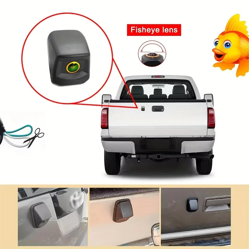 Cámara de respaldo para camioneta 4X4 al revés con 170 °   Lente ojo de pez CCD para camioneta Ram Toyota Hilux GMC Ford F150/250/350