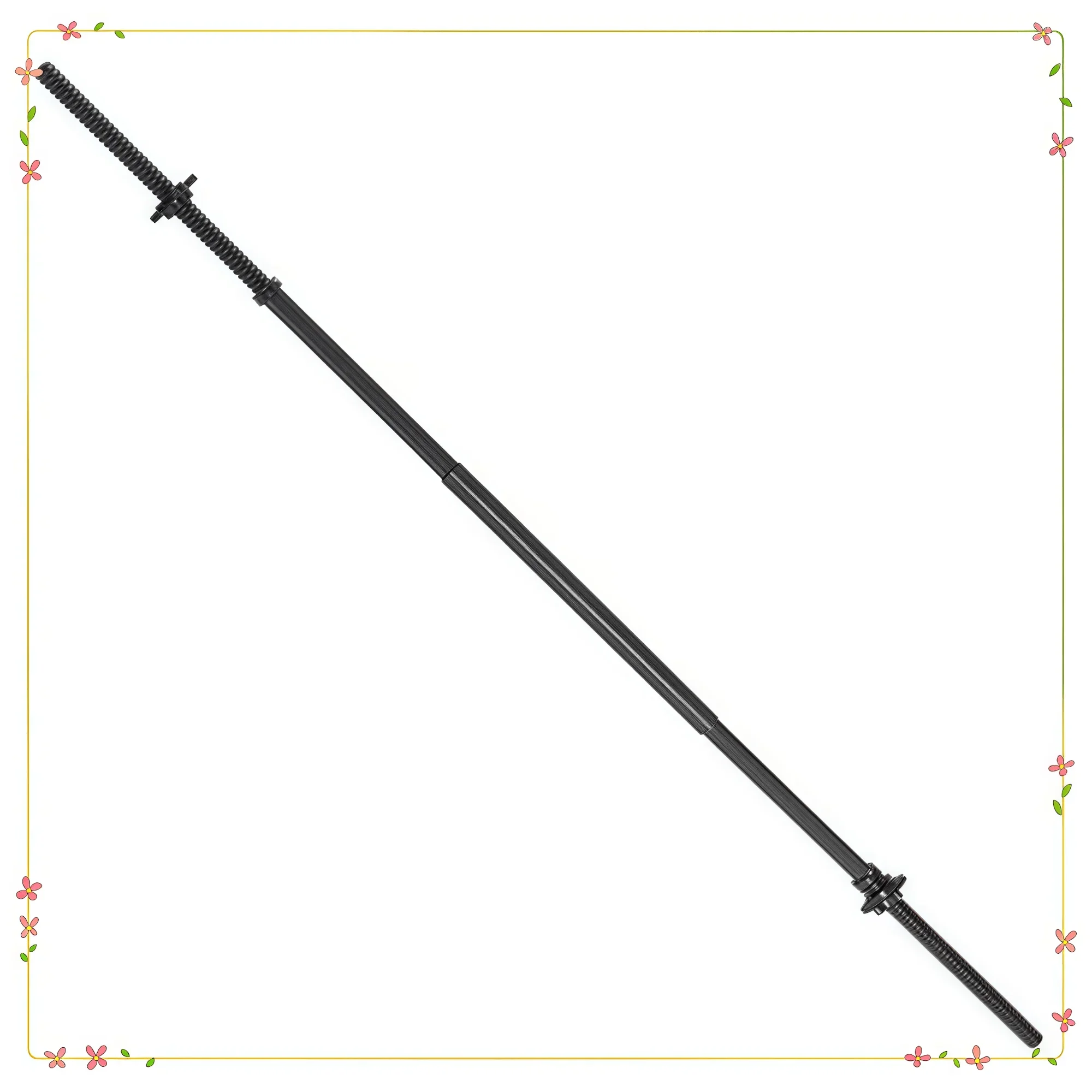 شريط وزن مستقيم مكون من 5 أقدام و3 قطع، أطراف ملولبة لقفل الياقة الآمن، وتدريبات القوة في صالة الألعاب الرياضية المنزلية والاستخدام التجاري