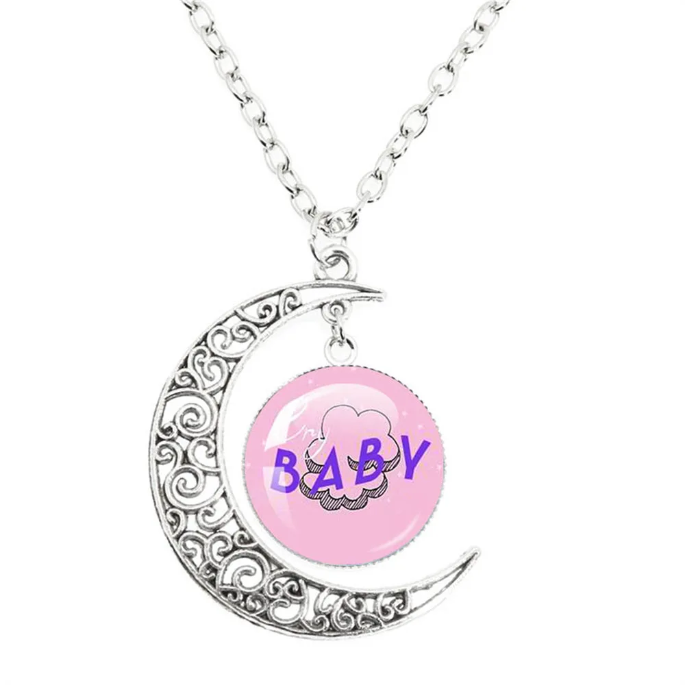 Melanie Martinez Crybaby Necklace Glass Dome Cabochon Pendant Fashion The Moon Necklace Music Artist Jewelry Fans Gifts