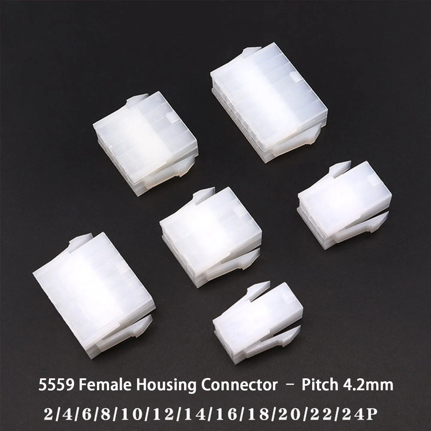 5559 Connector Housing 4.2mm Pitch Dual Row Female Shell 2-24P with 5558 Male Crimp Terminals for to Board PCB Power Connector