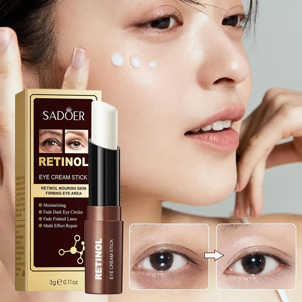 SADOER Retinol Eye Cream Stick Anti Dark Circles Under the Eyes Moisturizing Firming Eyes Cream Eye Skin Care Products