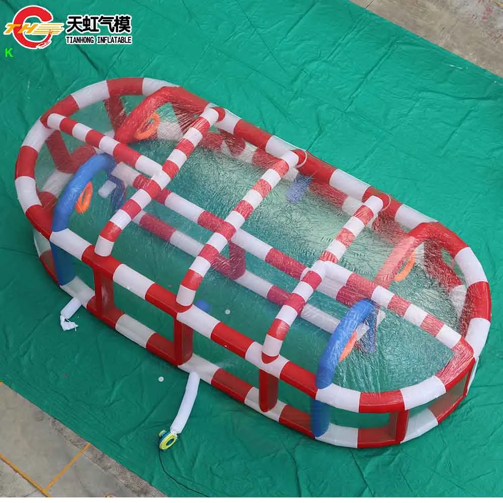 Piste de course gonflable fermée 10x4m, pour compétition d'avion RC, arène de course gonflable personnalisée avec souffleur, livraison rapide