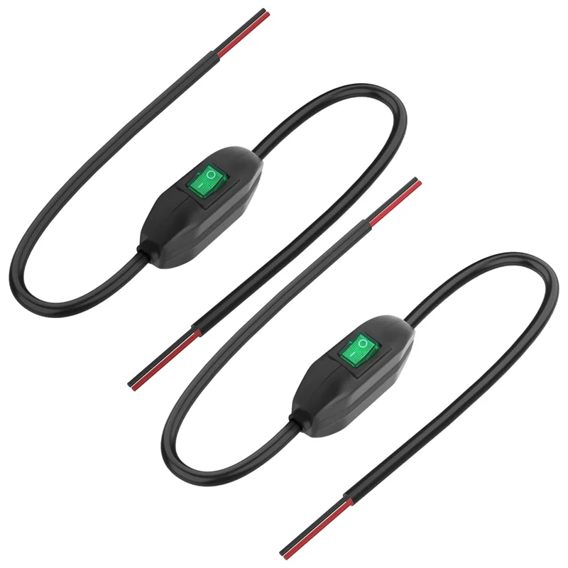 

M12K-Toggle кулисный переключатель 12 В 24 В/3 А линейный шнур включения/выключения с предварительно проводной конец зеленый светодиод для лампы 0,5 м 2 шт.