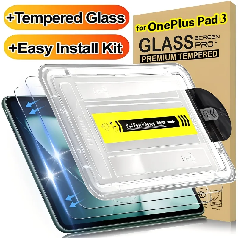 Для OnePlus Pad 3, защитная пленка из закаленного стекла с простым в установке комплектом HD, прозрачные противоударные пленки для OnePlus Pad 3, 13,2 дюйма