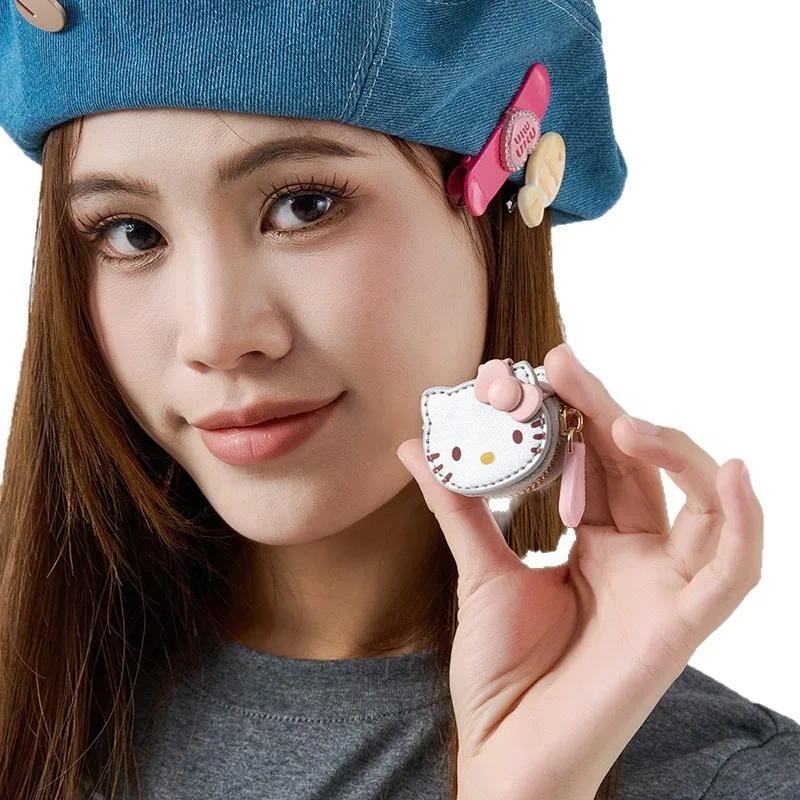 سانريو مرحبا كيتي حقيبة جلدية إبداعية كيرينغ Kawaii Kt القط المفاتيح ملابس عصرية اكسسوارات هدايا عيد الميلاد عيد الميلاد