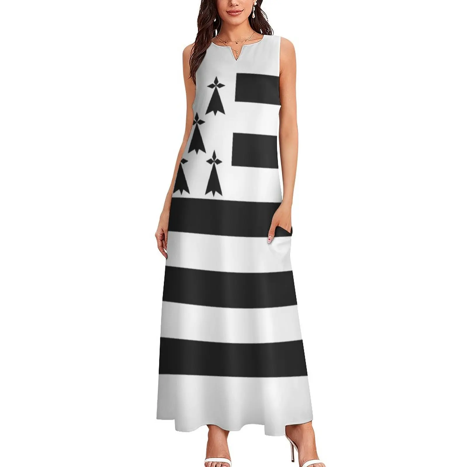 Flag of Brittany Drapeau Breton Gwenn-ha-du Ermine black and White HD HIGH QUALITY ONLINE STORE Long Dress Bride dresses