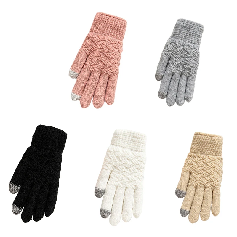 Gants chauds à doigts complets pour hommes et femmes, gants d'hiver à écran tactile, gants de ski UNIS issants, gants de conduite en laine, gants de cyclisme, plus sourire, nouveau