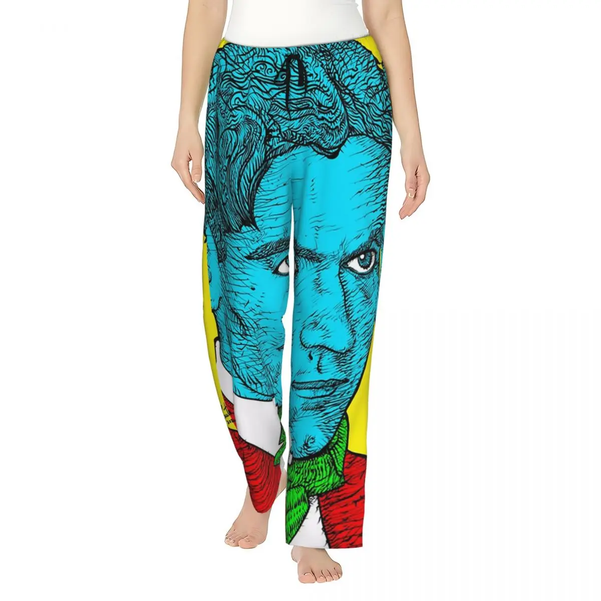 

Пижамные брюки с портретом Федерико Гарсиа Лорки на заказ, 16 моделей, для женщин, для дома и сна, с карманами