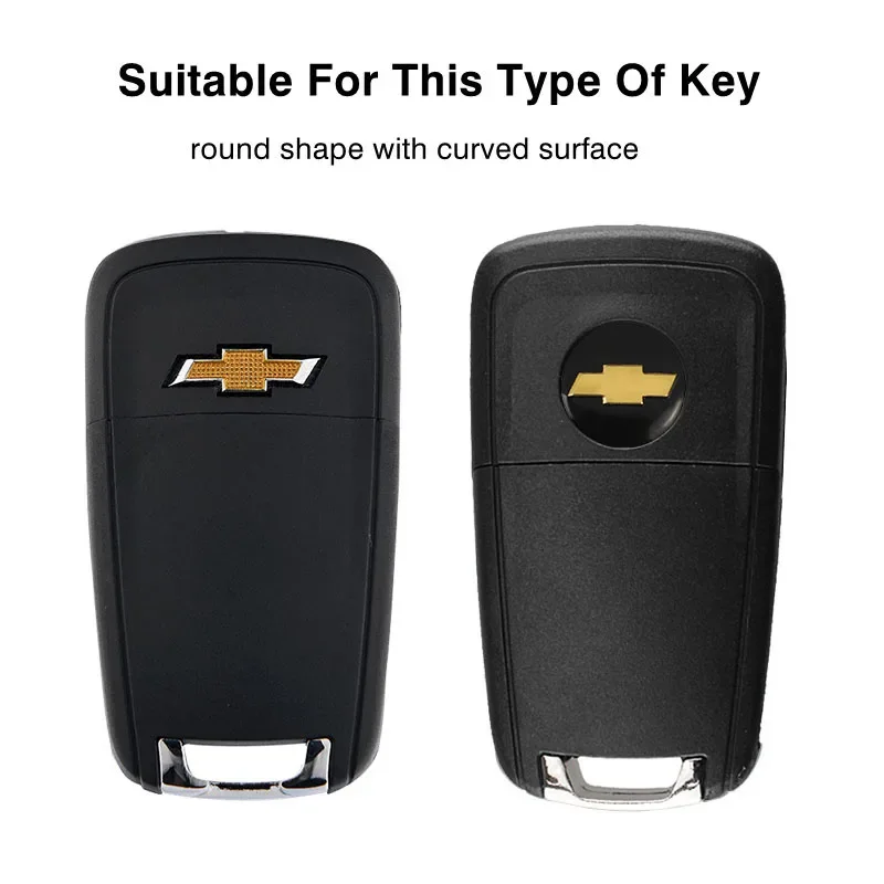Adesivos com emblema de chave Chevrolet 14/18mm - emblema com logotipo de metal para Silverado Impala Malibu, capas de botão de substituição antiarranhões