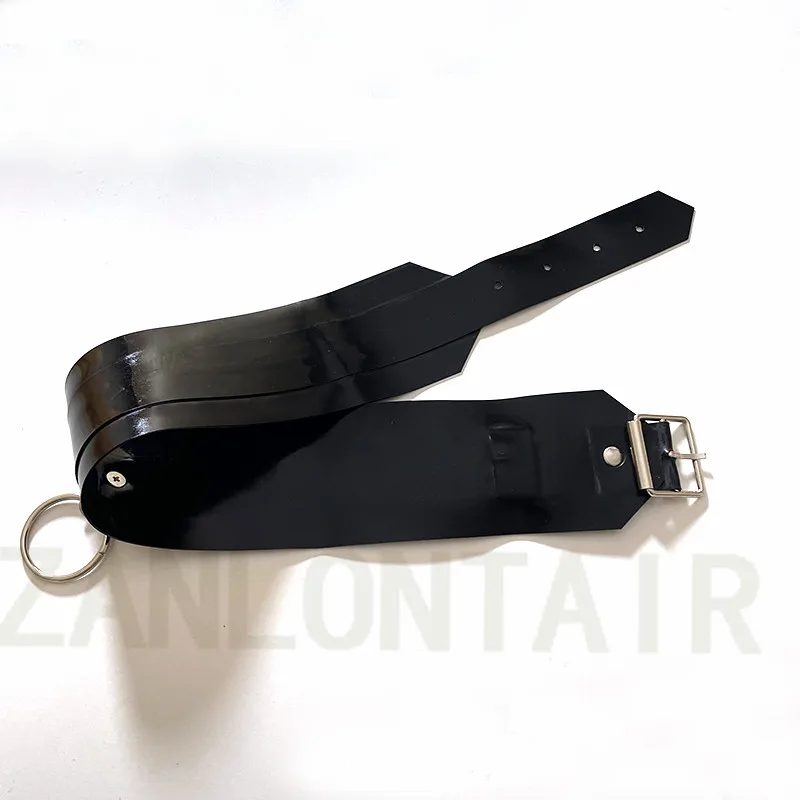

Handmade Sexy Exotic Lingerie Unisex Adult Club Wear Game 0.8mm thickness Black Latex Neck Brace Scarf Necklace Collar Costume