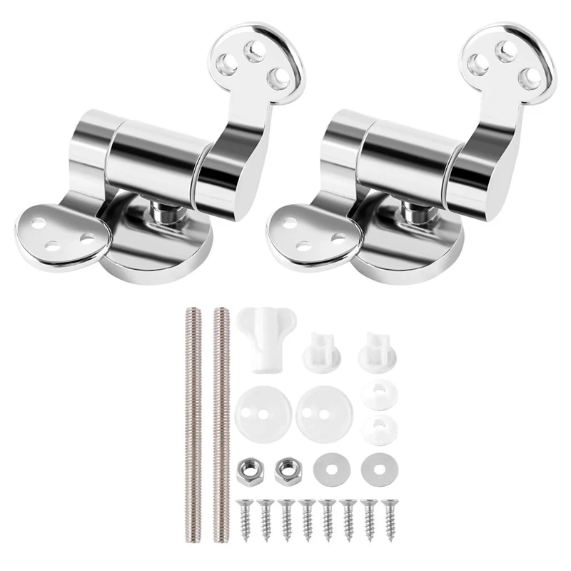 New Toilet Seat Hinge 1Pair Replacement Stainless Steel Hinges For All Toilet Seat Cover Lid Soft Close Toilet Seat Fittings