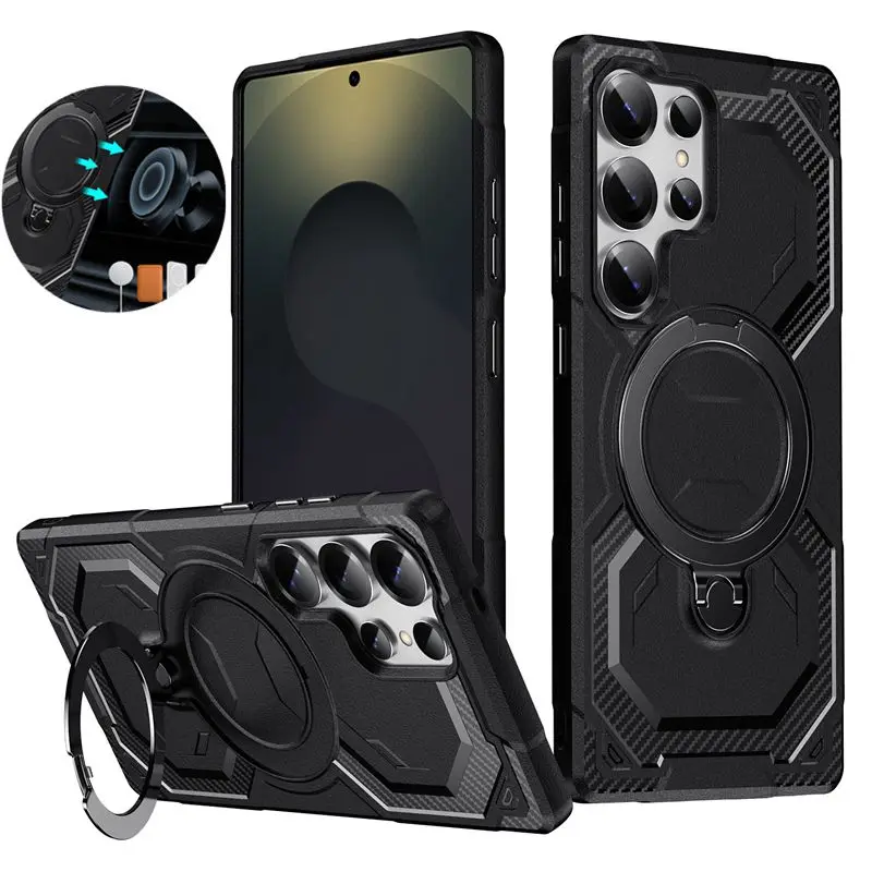 Бронированный противоударный чехол для телефона Samsung Galaxy S25 Ultra Edge S25 + Plus GalaxyS25 5G, держатель на палец, магнитный чехол Бронированный противоударный чехол для телефона Samsung Galaxy S25 Ultra Edge S25 + Plus GalaxyS25 5G, держатель на палец, магнитный чехол