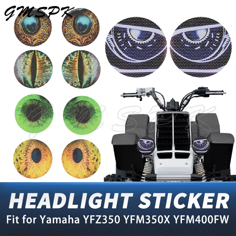 Fit for Yamaha Banshee 350 YFZ350 Warrior Wolverine 350 YFM350X YFM350FX ATV Headlight Protection Sticker Headlamp Decals
