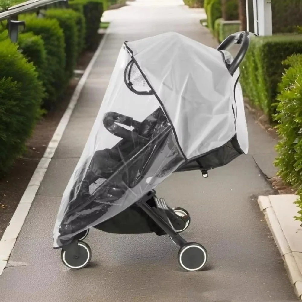 Portable Transparent Stroller Rain Cover 360 Degree Breathable Baby Cart Raincoat Windproof Rainproof Cover Stroller Accessories