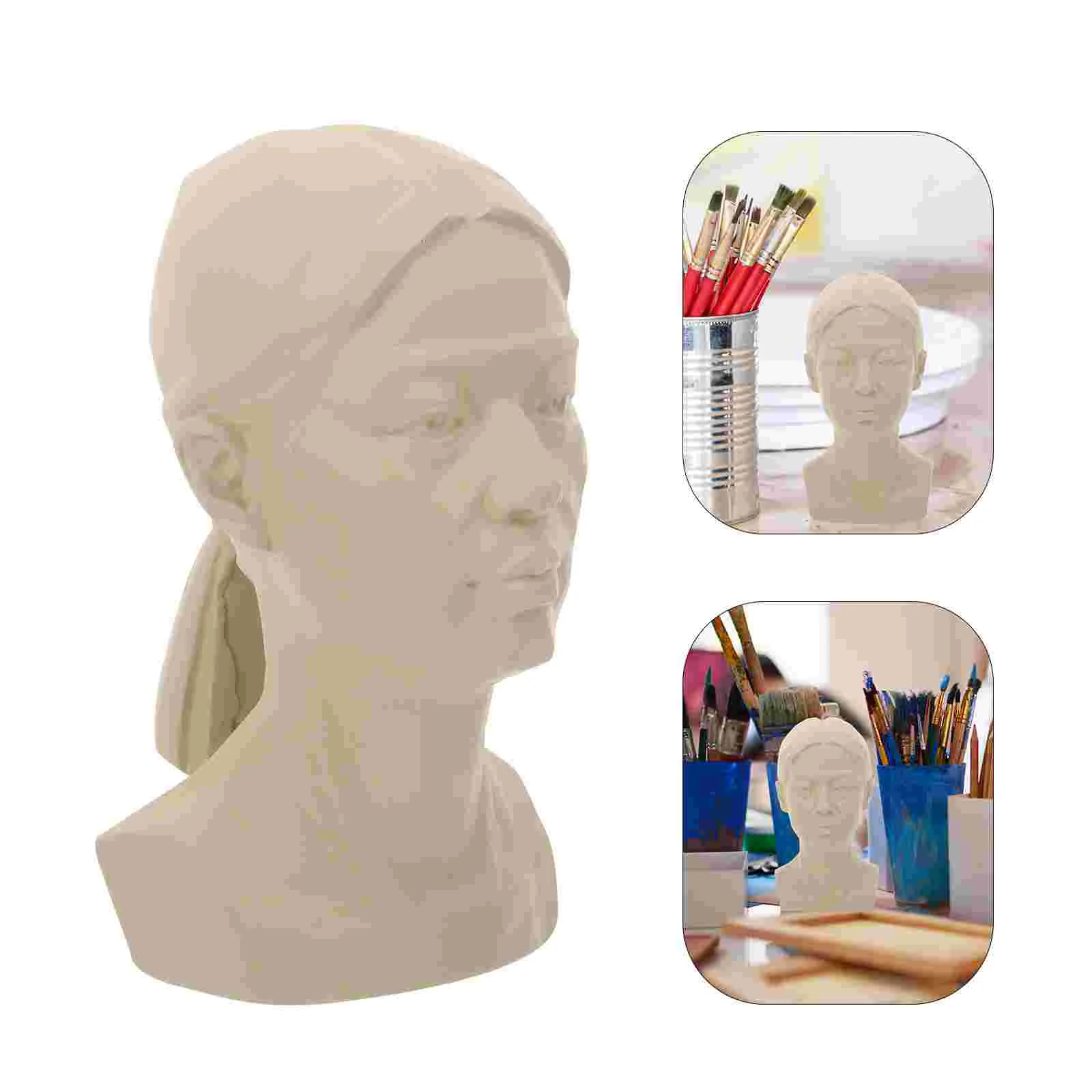 Sketch Avatar Teaching Aids Resin Bust Statue Human Body Drawing Sculpture Middle Aged