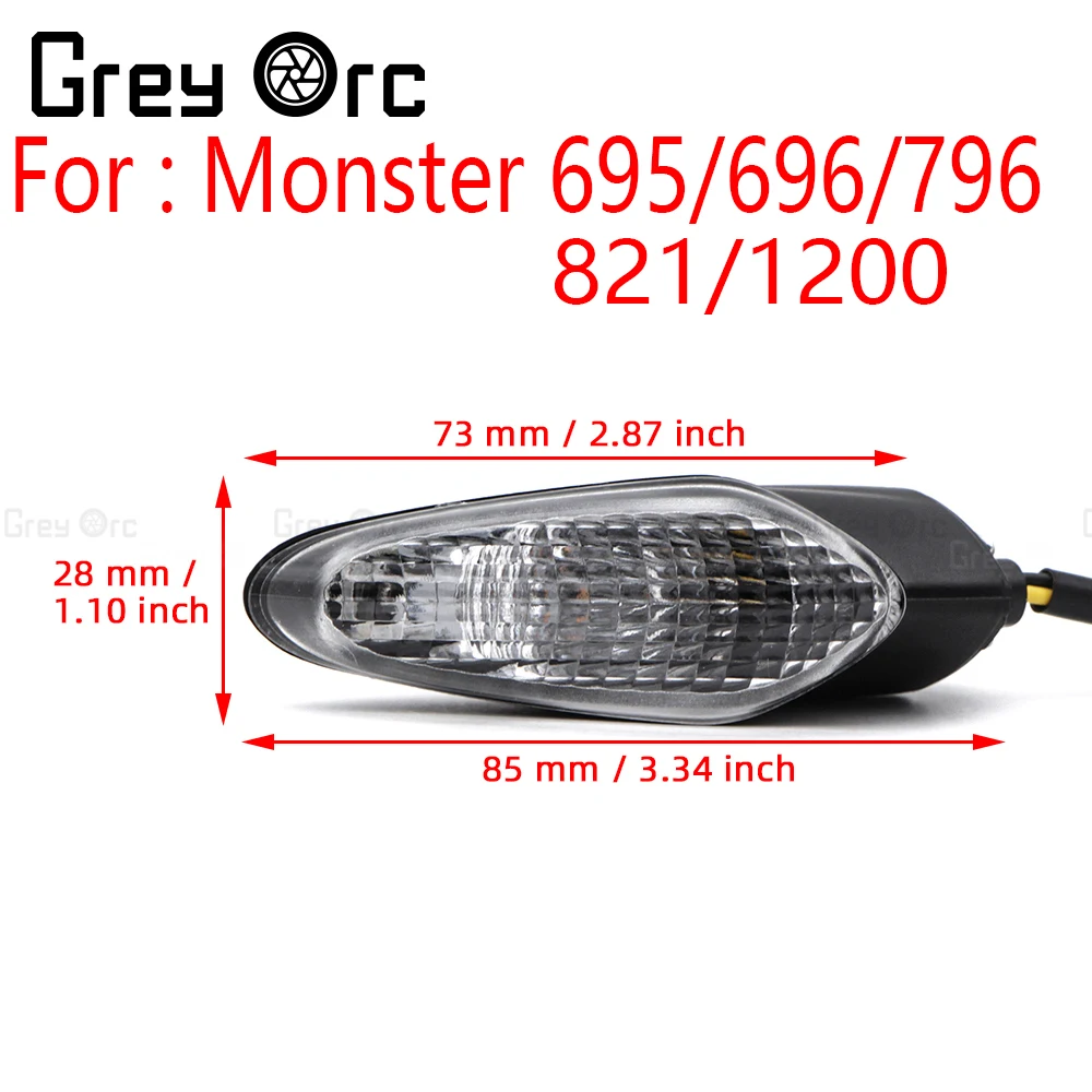 

Turn Signal Light For DUCATI MONSTER 695 696 796 1100/S/EVO 1200 Streetfighter 848/1099S/1200 Motorcycle Lamp