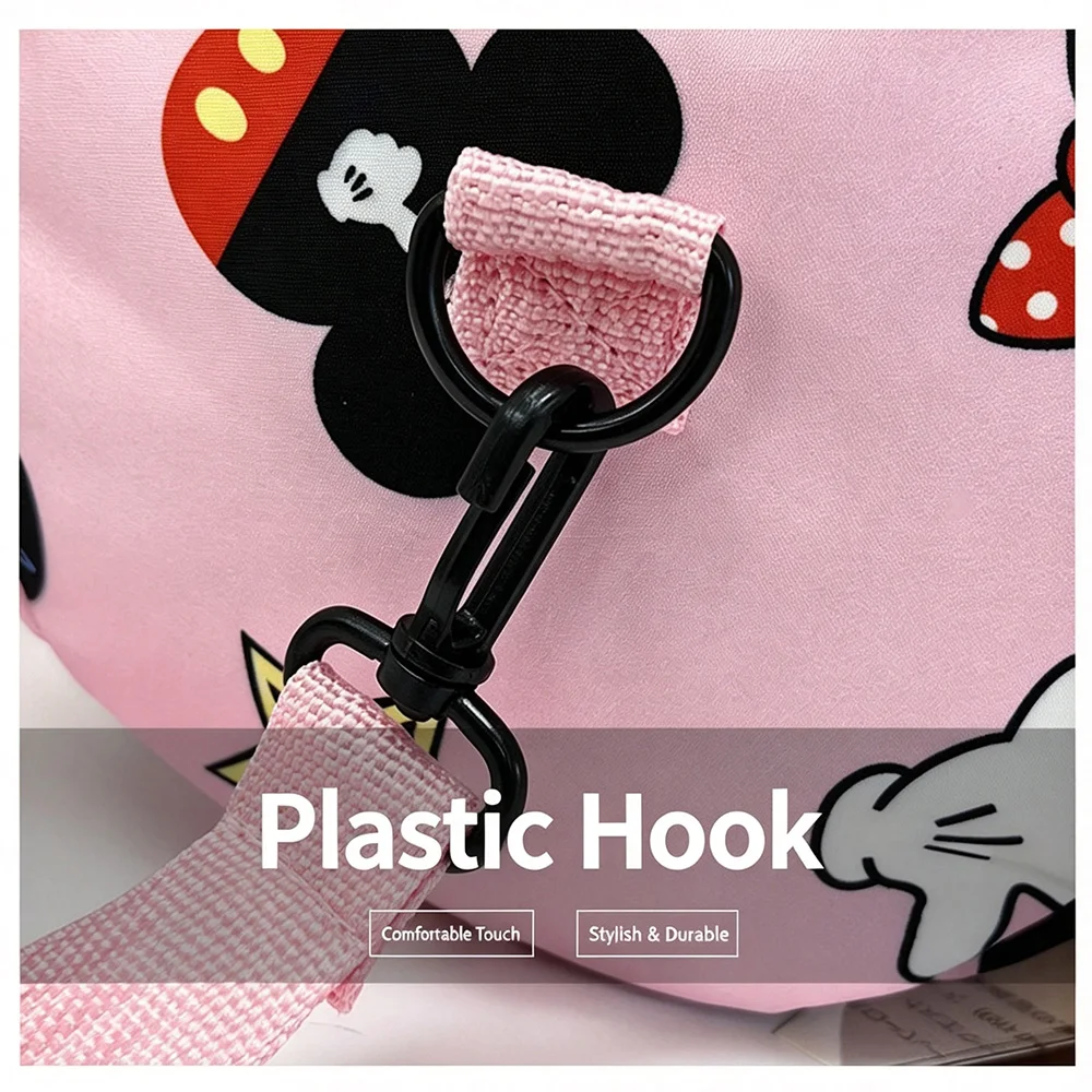 Damen-Handtasche aus Canvas mit großem Fassungsvermögen, modische Umhängetasche mit Cartoon-Design, Einkaufstasche – Detail 5