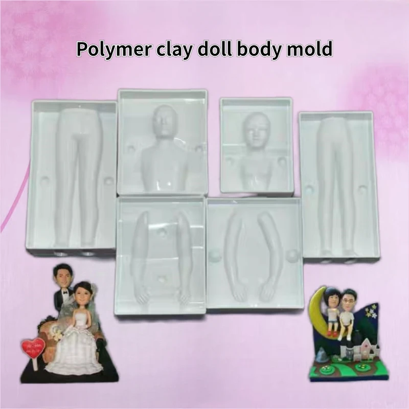 Polymer Clay Doll Body Plastic Mold DIY Pottery Manual Man/woman/ Children Cartoon Model /Anime Character Shaping Accessories