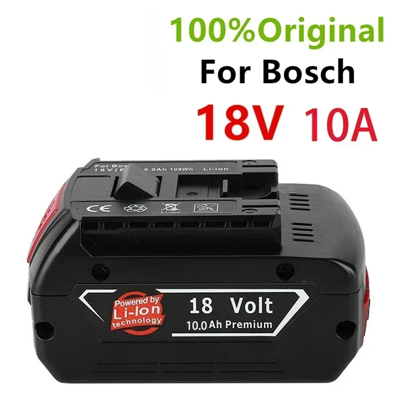 

100%Original18V 10ah Rechargeable Lithium Ion Battery for Bosch 18V 6.0A Backup Battery Portable Replacement BAT609