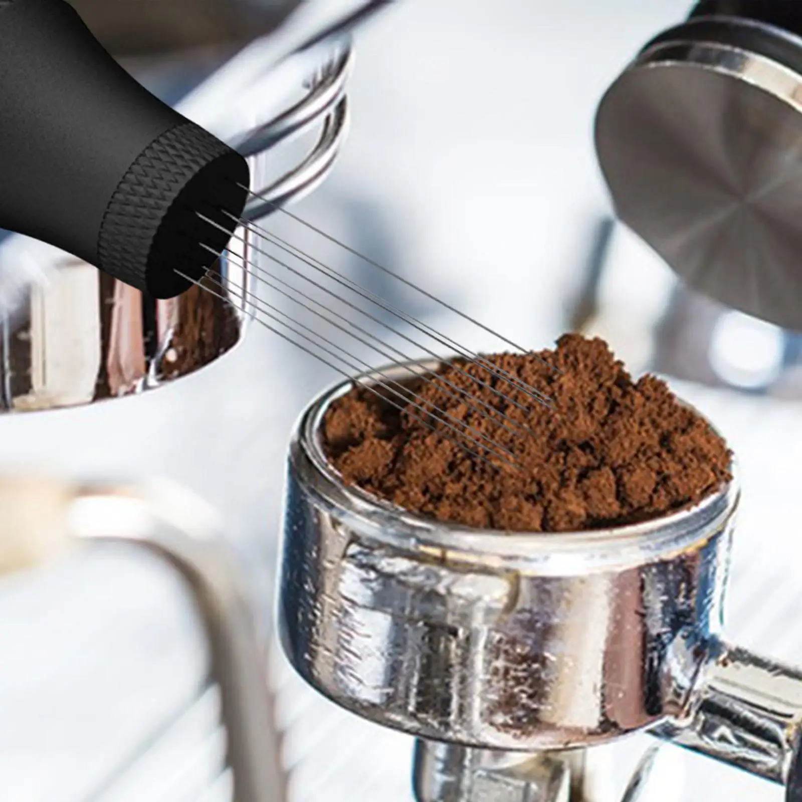 

Coffee Stirrer Coffee Tamper Distributor with Stand Pin Tool Stainless Steel Distributor for Office Bar