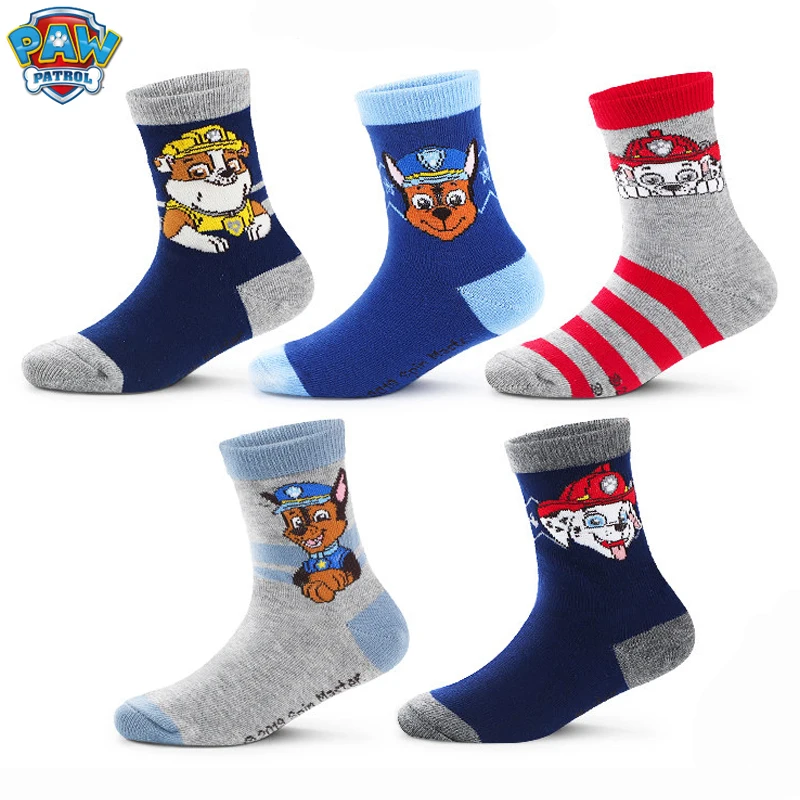 5Pairs Genuine Paw Patrol Baby Socks Cotton Spring Autumn Cartoon Animal Children's Sock Girls Boys Toddler Kids Socks Age 2-8Y