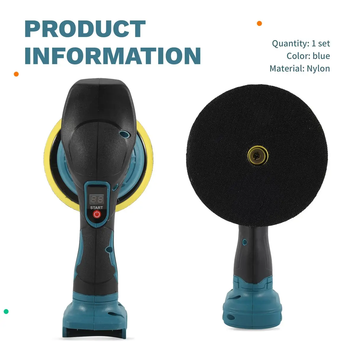 L63A Ordless Car Polisher 8 Gears Adjustable Auto Electric Waxing Sanding Sealing Glaze Tool Fit