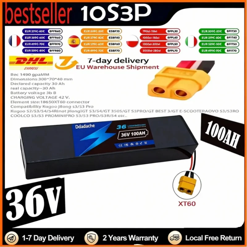100% Neu für 36V 10S3P 18650 Kugoo S2/S3/S4 9000mAh Akkupack Elektroroller BMS Board Akkupack