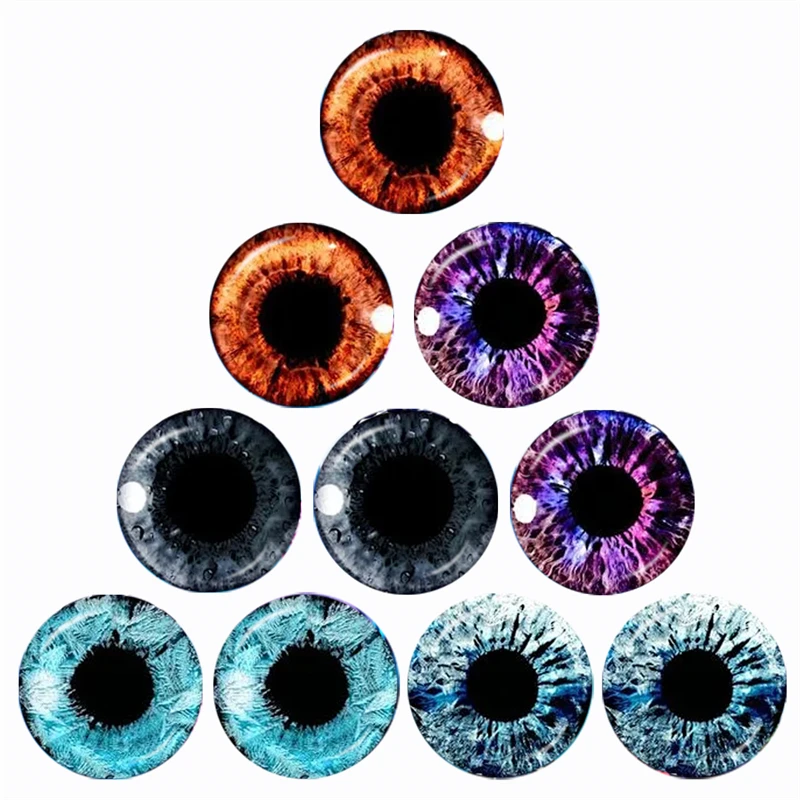 Glass Eyes Cabochons Round 12MM-30MM Round Dome Dragon Eye Dragon Cat Eye Toys DIY Jewelry Accessory MIX Pupil Eye Cameo