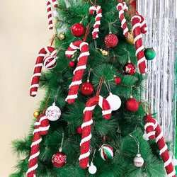 Christmas Candy Canes Hanging Ornaments Xmas Tree Lollipop White Red Pendants 2024 Christmas Decoration For Home New Year Noel