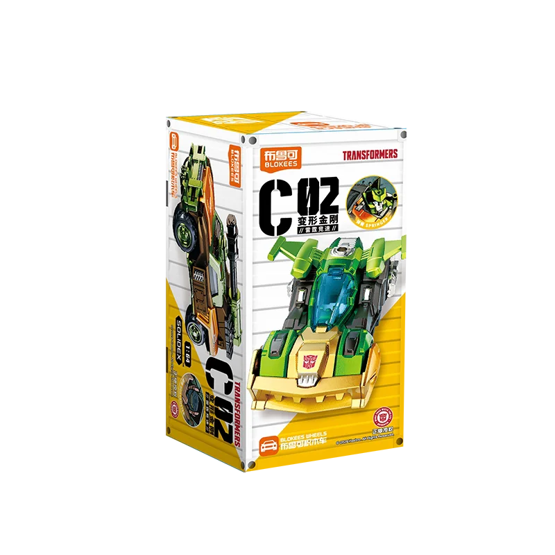 Op voorraad Blokees Transformers Car C02-serie: Roadbuster Pipes Thunder Speed ​​Assembly Model Ornamenten Collectie Cadeau
