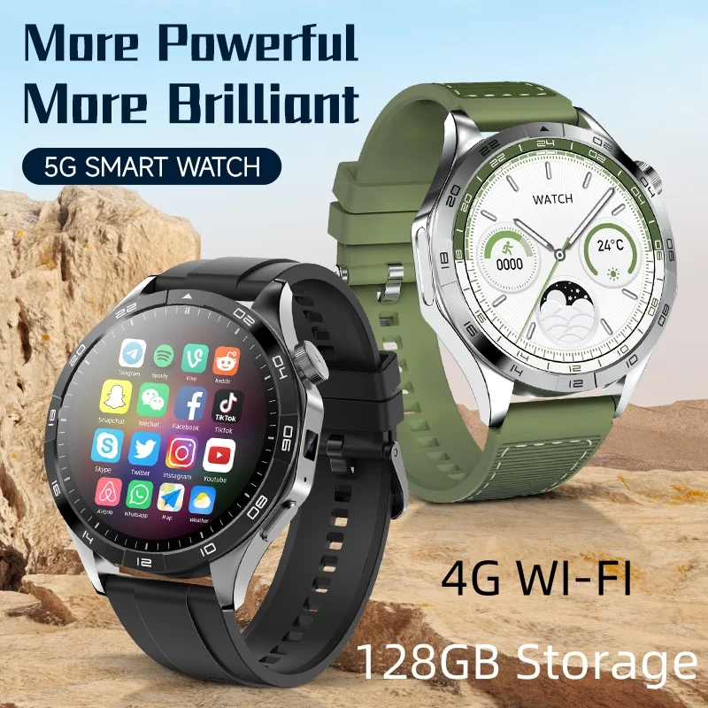 4G Smart Watch Android 8.1 System 1.43 inch Amoled 466*466 Screen With Dual Camera GPS WIFI 128GB ROM Smartwatch For Men Women