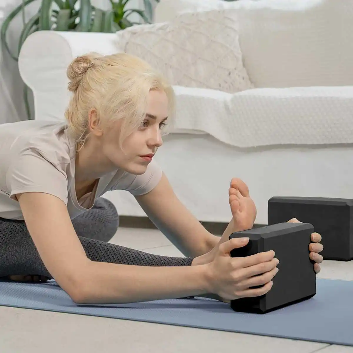 1/2PCS High Density EVA Yoga Foam Blocks Nonslip Solid Color Yoga Balance Fitness Dance Supplies For Yoga Pilates And Meditation