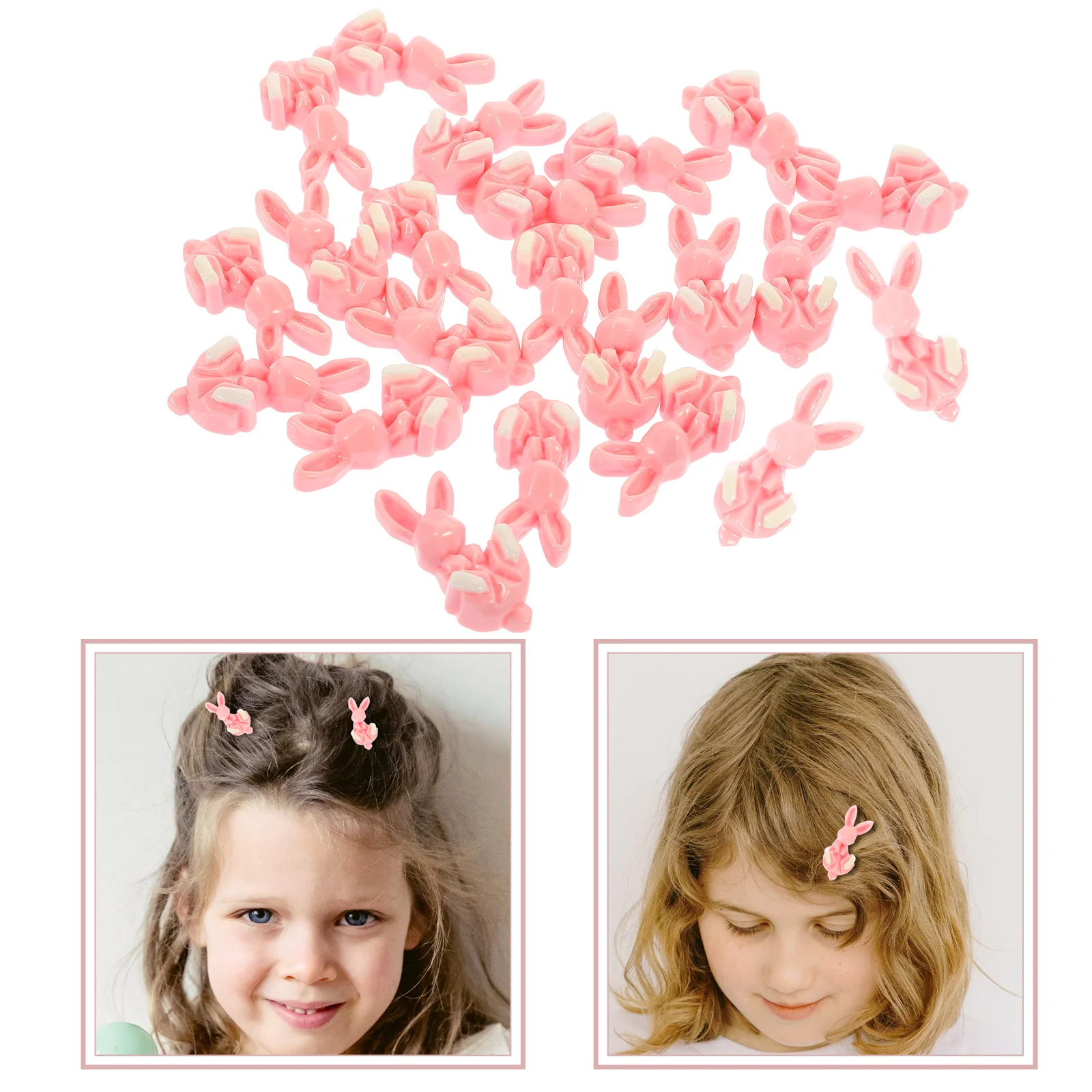 

20Pcs Resin Rabbit Flatback Charms Pink DIY Hair Accessories Jewelry Craft Making Bunny Pendants Kawaii Decoration
