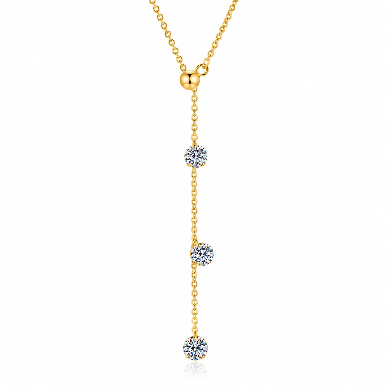 Luxury 100% Real 18k Gold platinum pt950 Women's New Fringe Moissanite Diamond Pendant Collarbone Chain Tears Pendant Necklace
