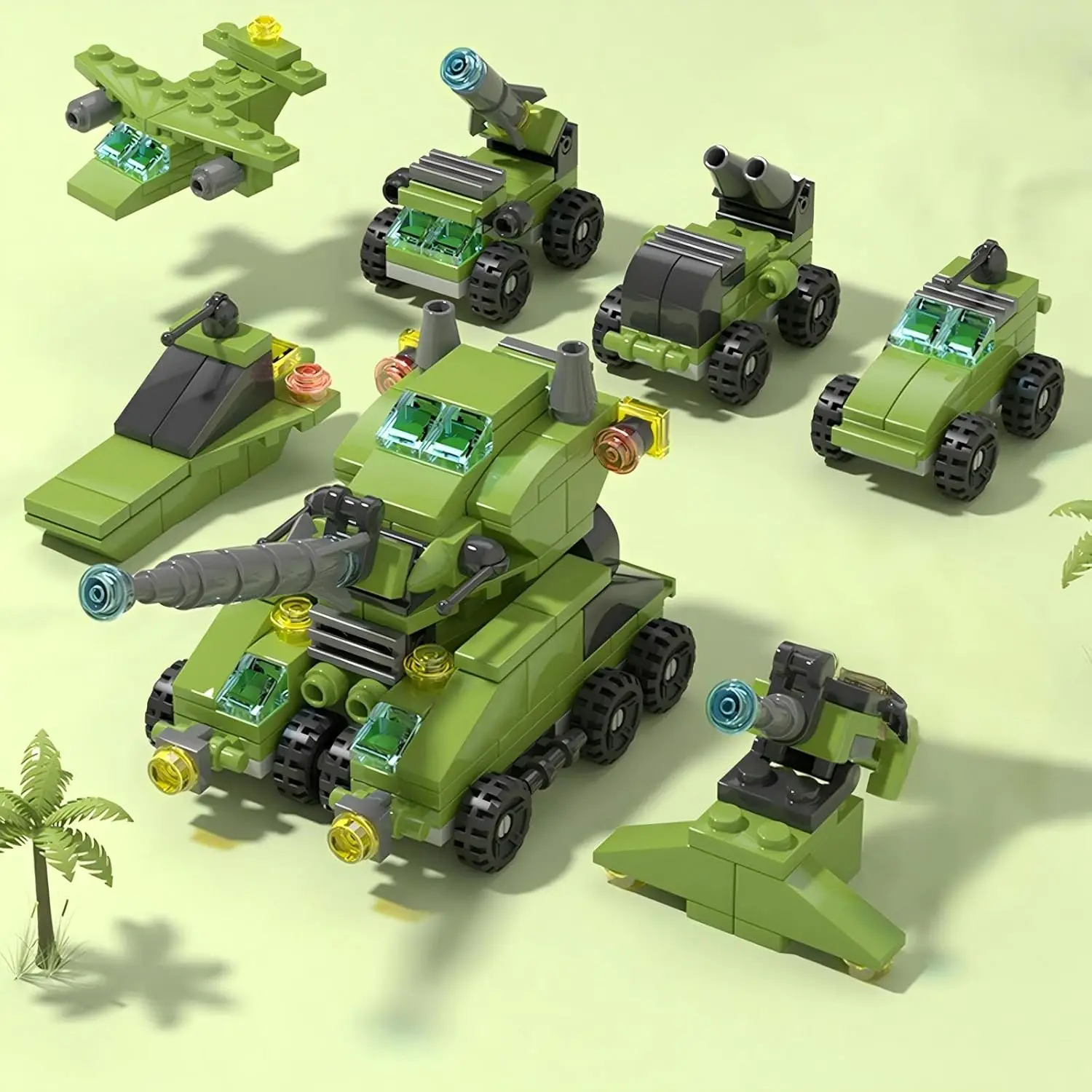 138-Piece Military Building Blocks Set - Army Tank Vehicle Toy with 7 in 1 Transformable Models, STEM Construction Kit for Kids