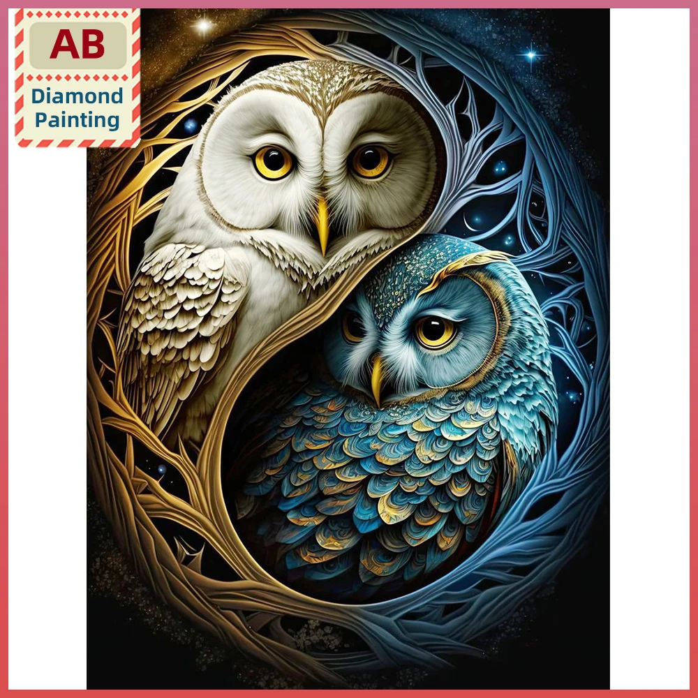 EverShine 5D AB Drill Diamond Embroidery Owl Animal DIY Hobby Diamond Paintings On Clearance New Collection 2023 Home Decor