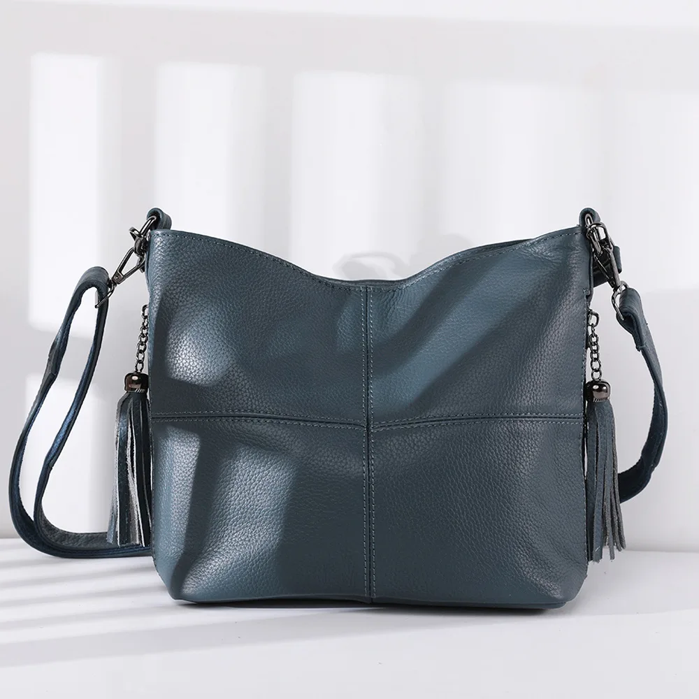 Head Layer Cow Leather Women\'s Genuine Leather Shoulder Bag, Ladies\' Large Capacity Handbag, Underarm High Quality Casual Tote