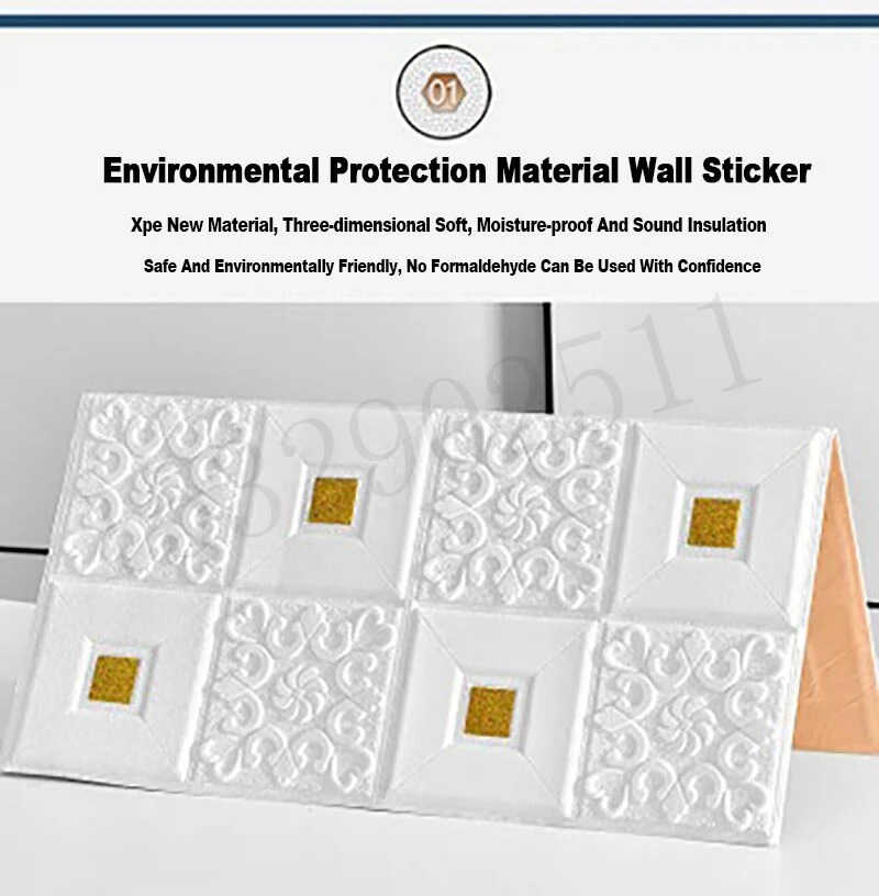 3D Stereo Wall Stickers Self-adhesive Ceiling Decorative Stickers Living Room Bedroom TV Background Waterproof Wallpaper