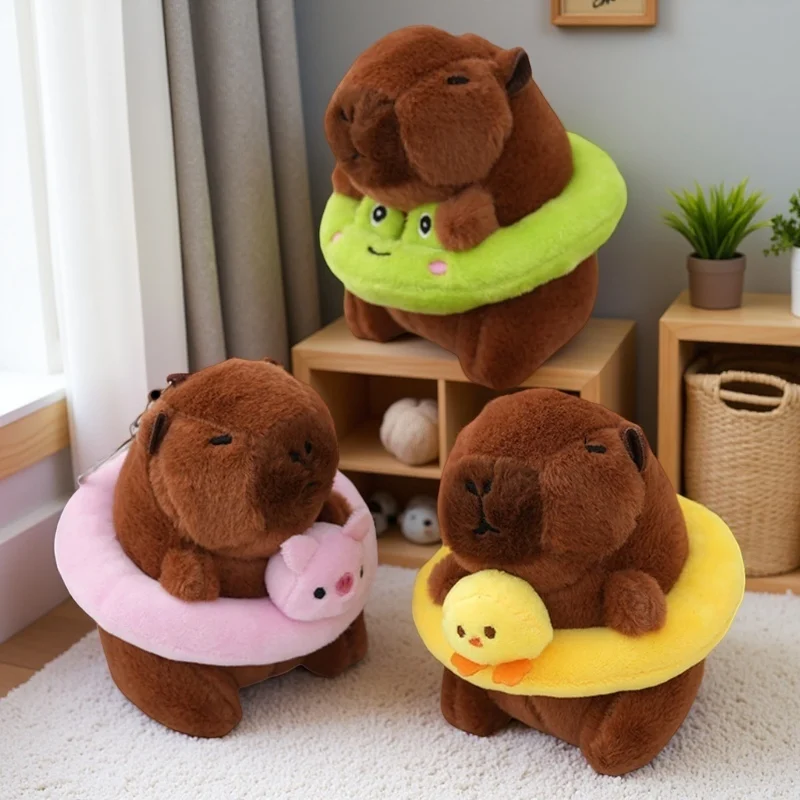 1-20PCS Kapybara Knuffel Sleutelhanger Zomer Smaak Water Dolfijn Cartoon Leuke Pluche Charms Bag Charms Kerst decoratie