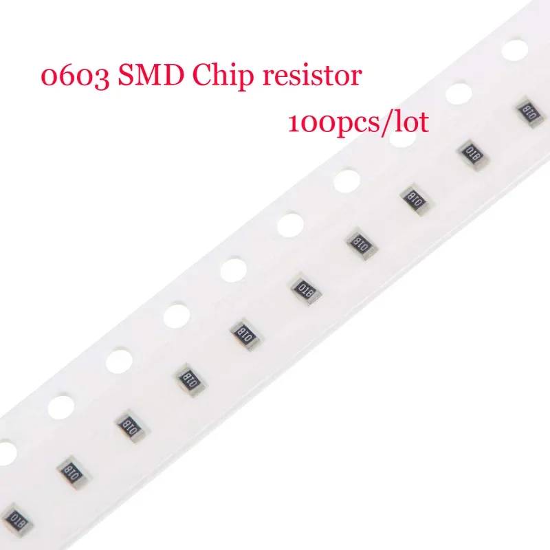 100 Stück 1 % 0603 0R bis 10 M SMD-Chip Festwiderstand 0 10 22 150 220 470 510 Ohm 1 K 3,3 K 4,7 K 10 K 100 K 470 K 510 K 1 M 2,2 M 5,1 M