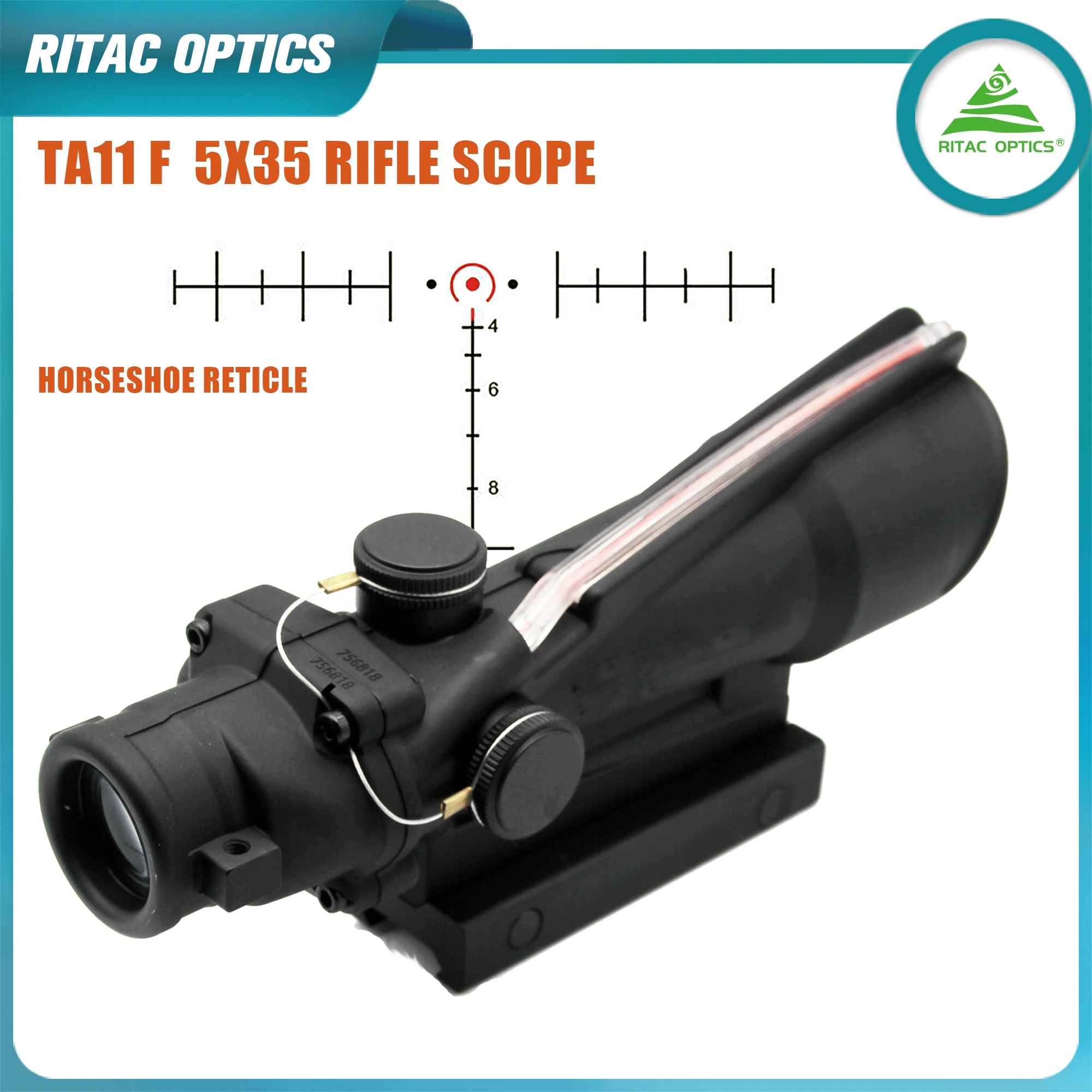 Good Quality COG Series TA-11H 5x35 Fiber Illuminated Optics Prism Scope Horse Shoe Reticle with Embossed Original Logo