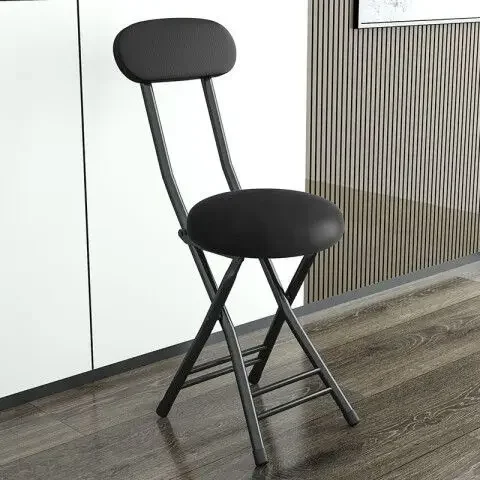 Folding Chair Home Back Chair Training Folding Stool Round Stool Outdoor Simple Computer Chair - view 5