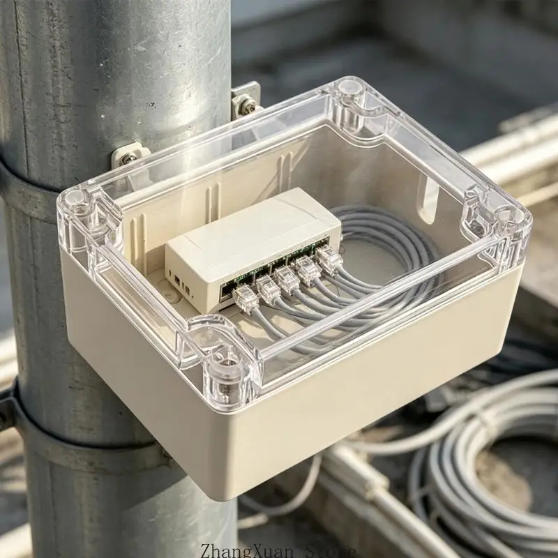 Elektronikgehäuse, 115 x 90 x 55 mm, ABS-Gehäuse mit durchsichtigem Deckel und internen Montagepfosten für die Aufbewahrung von – Detail 5