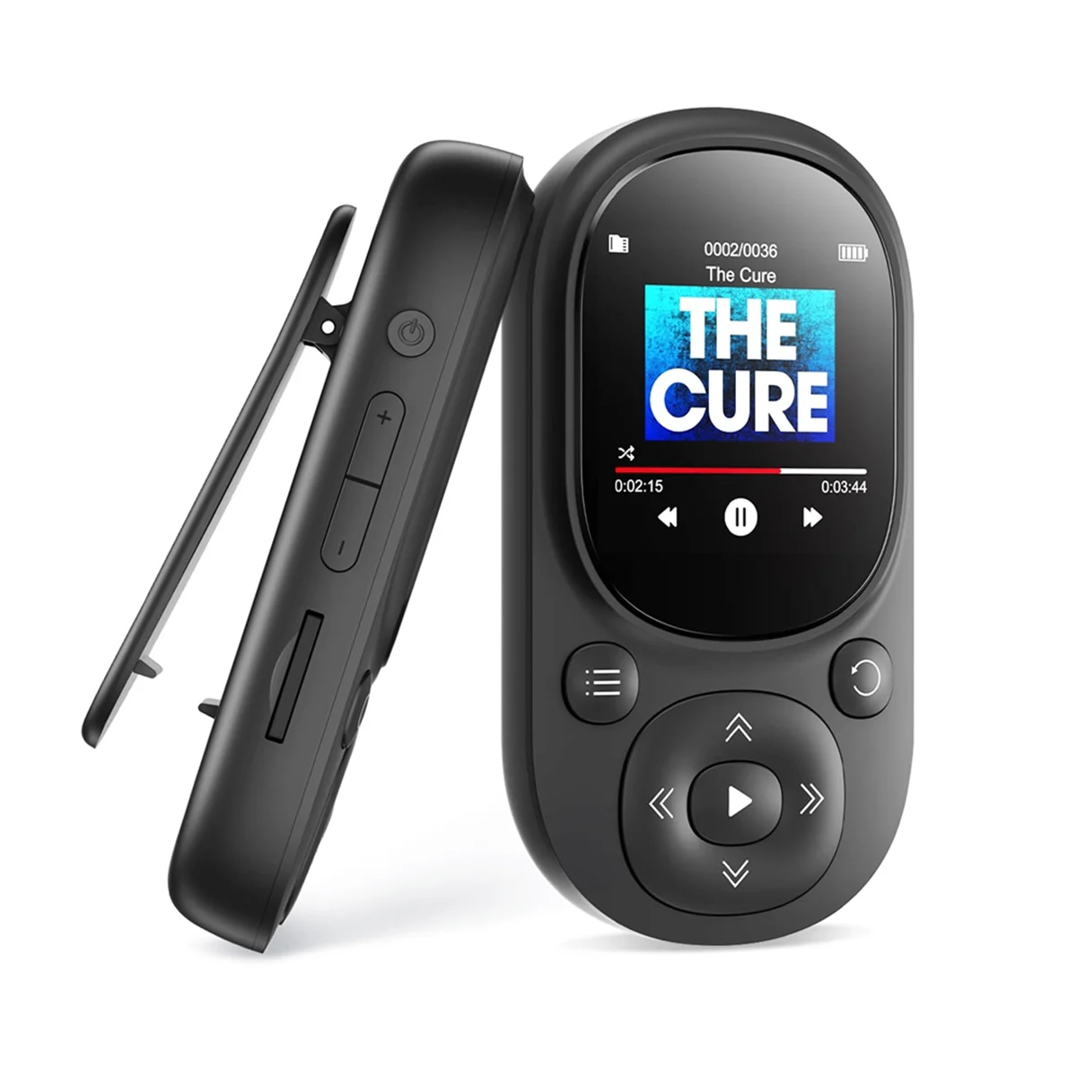 

32GB Clip MP3 Player Portable Music Player Bluetooth Mp3 Mp4 Player with FM Radio Recording Pedometer for Kids-Black