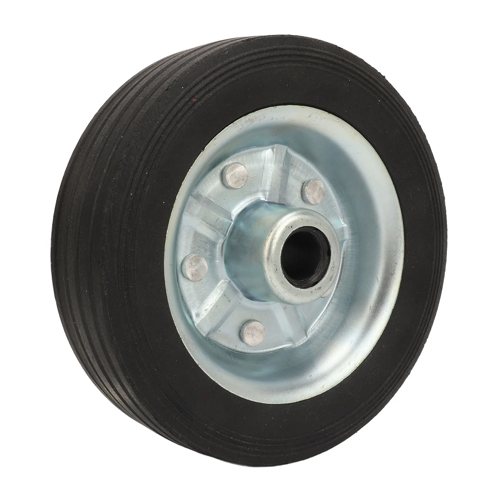

6 Inch Trailer Wheel 1200 Lbs Rubber Wrapped Iron Wheel for Trailer Jack Lawnmowers Utility Carts Swivel Caster