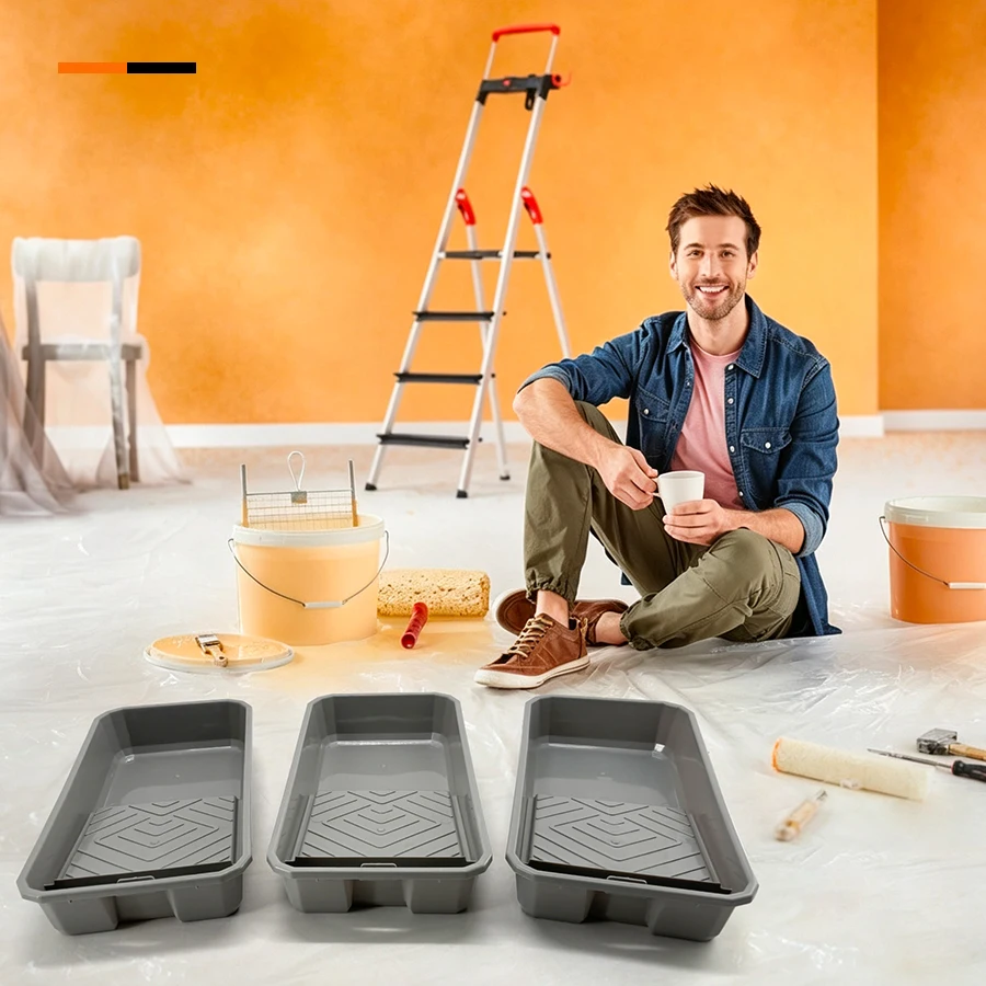 4-Inch Paint Tray Set of 3 Painting Tools Plastic Latex Paint Mixing Palette for Home Improvement Projects